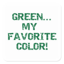 Green My Favourite Colour T-shirts and Gifts Sticker