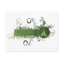 Green Namaste Tibetan Postcards
