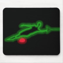 Green Neon Slalom Water Skier Mousepad