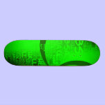 Green neon text art skateboards