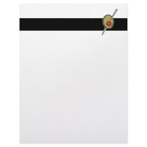 green olive on a toothpick custom letterhead
