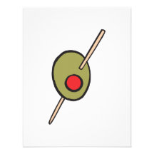green olive on a toothpick personalized invite