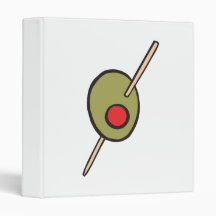 green olive on a toothpick vinyl binders