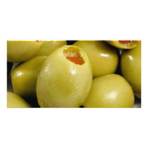 Green olives customized photo card