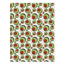 green olives pattern postcard