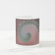 Green on Red and Brown - Fractal Spiral Swirls Mug