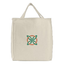 Green & Orange Celtic Irish Knotwork Design 3 Embroidered Bags