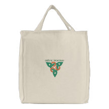 Green & Orange Celtic Irish Knotwork Design Canvas Bags