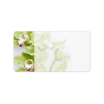 Green Orchid Blank Wedding Address Labels