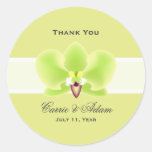 Green Orchid Favour Stickers