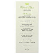 Green Orchid Wedding Program Rack Card