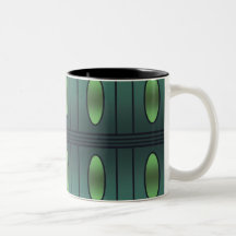 Green oval coffee mug