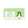Green Owl Argle Stripes Address Label