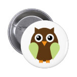 Green Owl Button