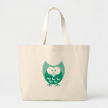 Green owl canvas bag