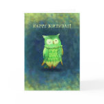 Green Owl Greeting Card(customizable) cards