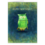 Green Owl Greeting Card(customizable) cards