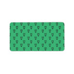 Green owl pattern personalized address labels