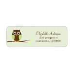 Green Owl Return Address Labels