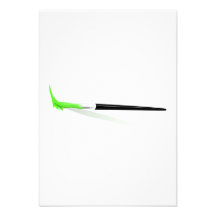 Green Paint Brush Personalized Announcement