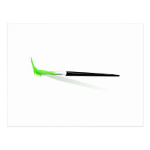 Green Paint Brush Postcard
