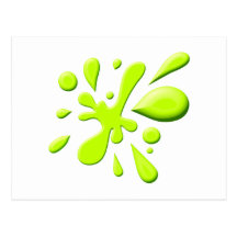 Green Paint Splodge Postcards