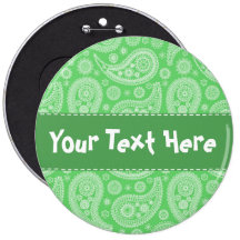 Green Paisley Pattern Buttons