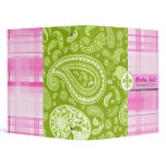 Green Paisley & Pink Plaid Binder