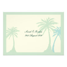 Green Palm Tree Wedding Invitation