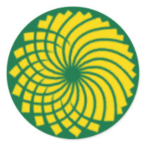 GREEN PARTY ROUND STICKERS
