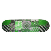 Green Patchwork Skateboard Deck