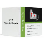 green patient's medical record book binders