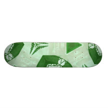 Green Pattern Custom Skate Board