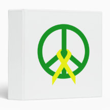 Green Peace & Ribbon Vinyl Binder