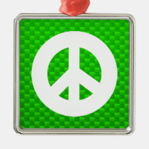 Green Peace Sign Christmas Ornament