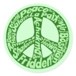 Green Peace Sign in All Languages stickers