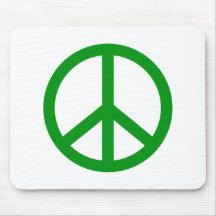 Green Peace Sign Mouse Pads