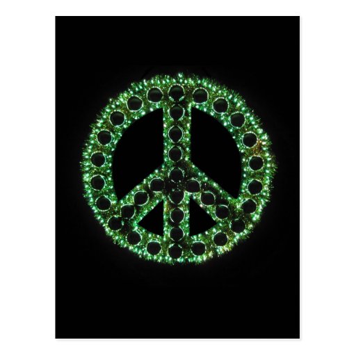 green peace sign postcard