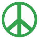 Green Peace Sign stickers
