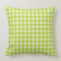 Green Peace sign throw pillow