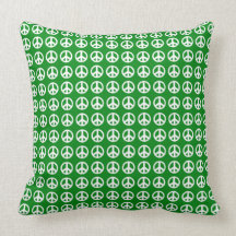Green Peace sign throw pillow