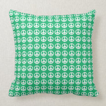Green Peace sign throw pillow