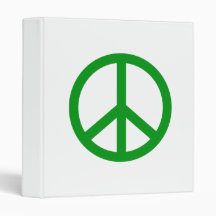 Green Peace Sign Vinyl Binder