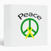Green Peace Word & Ribbon Vinyl Binders