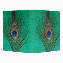 Green Peacock Feather Binder