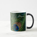 Green Peacock Feathers Customizable Mug