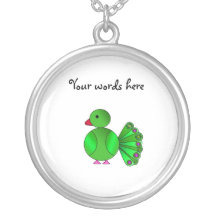 Green peacock pendants