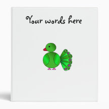 Green peacock vinyl binder