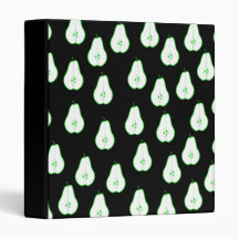 Green Pear Half Pattern. 3 Ring Binders