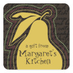 green pear silhouette dots outline food label stickers